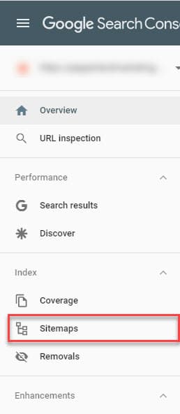 Google Search Console Sitemap Tab