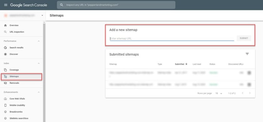 Google Search Console Submit New Siteamp 