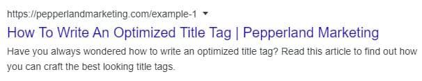 Optimized Title Tag Example