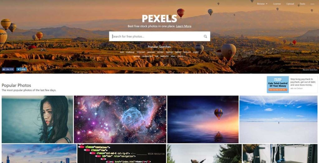 Pexels free stock photo site