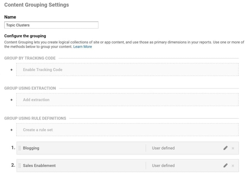 Content Grouping Configuration in Google Analytics