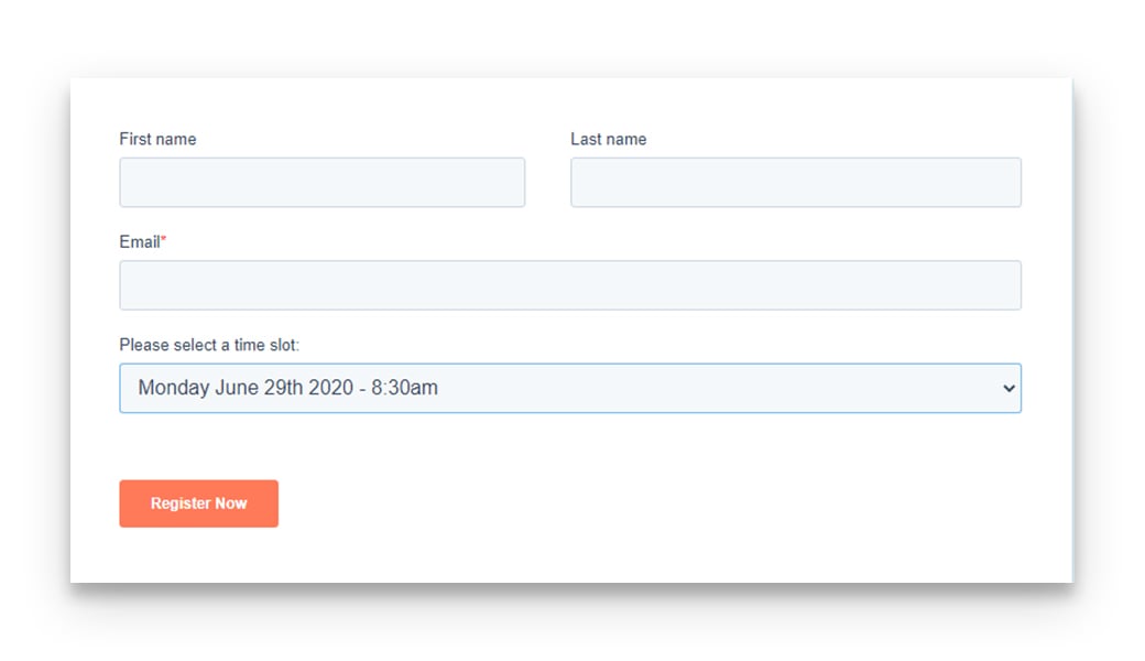 Example Virtual Open House Registration Form