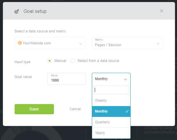 Setting Goals in Databox