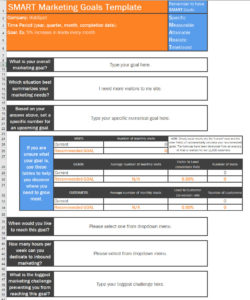 SMART Marketing Goals Template