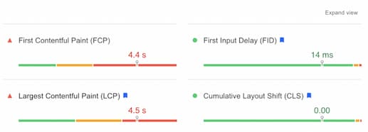 page speed insights vitals