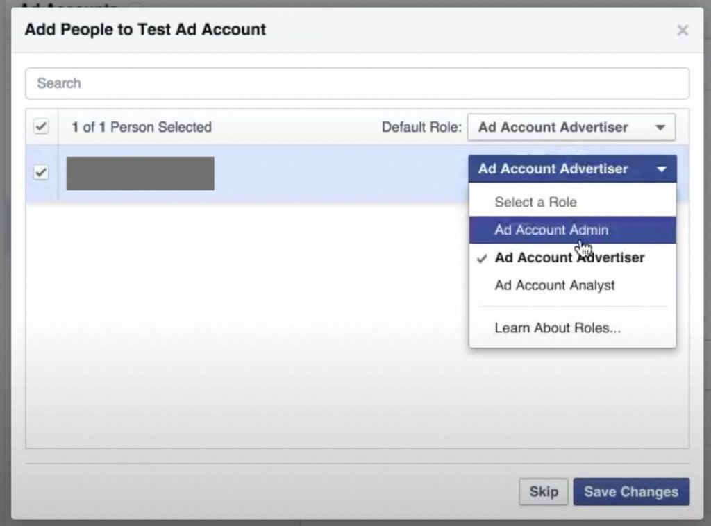добавить людей в учетную запись менеджера рекламы facebook