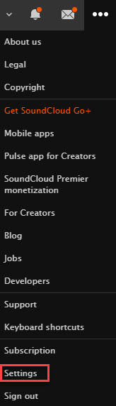 SoundCloud Settings Tab