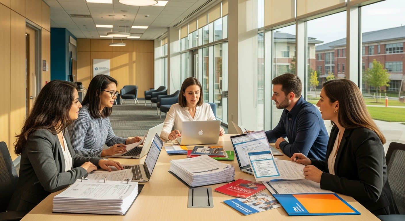 School enrollment marketing team